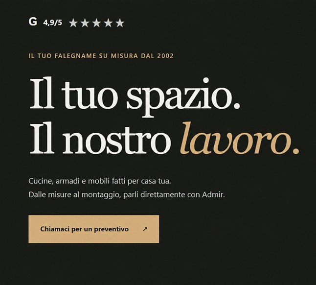 Messaggio principale della nuova homepage di ADI Atelier