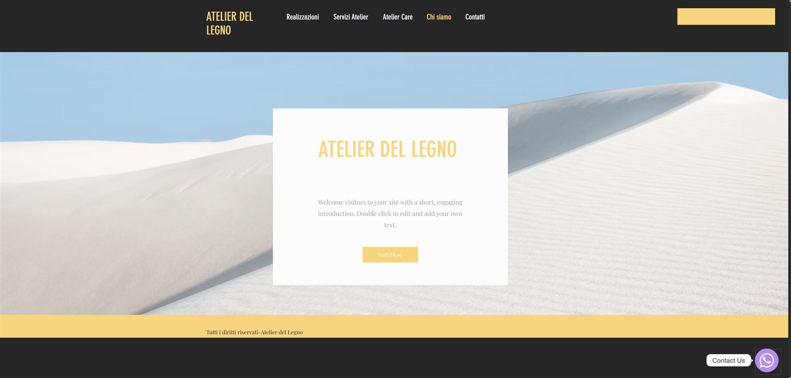 Homepage del vecchio sito Atelier del Legno prima del restyling