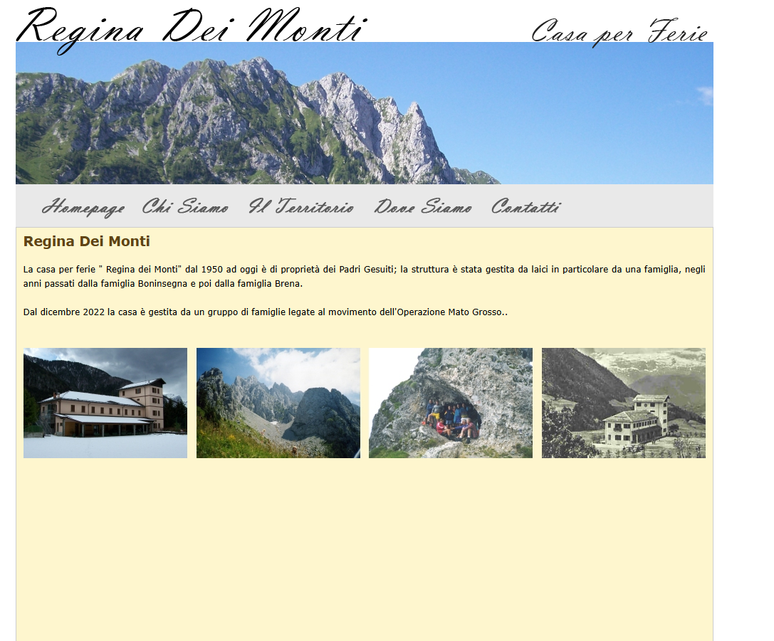 Vecchia pagina chi siamo di Regina dei Monti